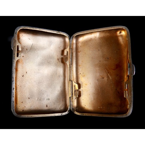 34 - A silver vesta and a silver cigarette case, 67g/2.1 troy oz.