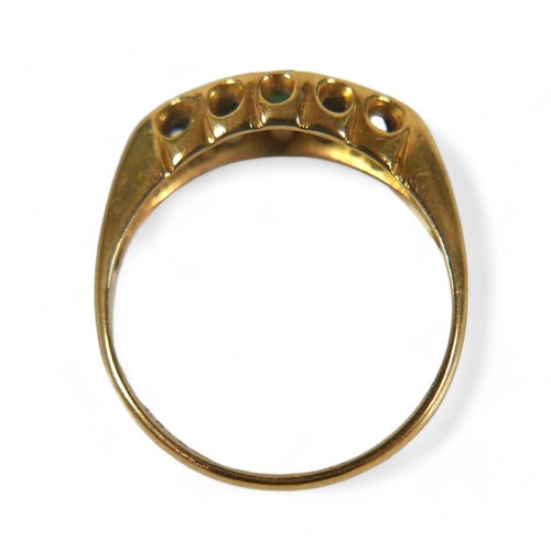 69 - An 18ct gold, emerald and diamond ring, maker HW Ltd, Sheffield assay marks, size N. Comprising two ... 