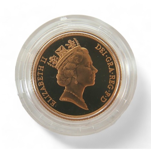 123 - An Elizabeth II gold proof sovereign, 1993, Royal Mint issue, boxed with certificate No. 1510.