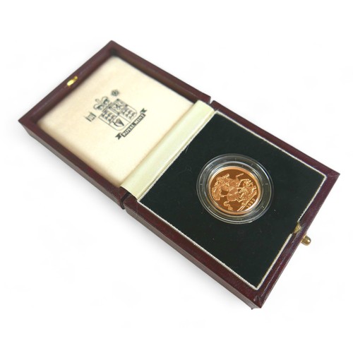 123 - An Elizabeth II gold proof sovereign, 1993, Royal Mint issue, boxed with certificate No. 1510.