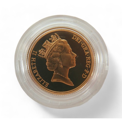 124 - An Elizabeth II gold proof sovereign, 1993, Royal Mint issue, boxed with certificate No 1509.