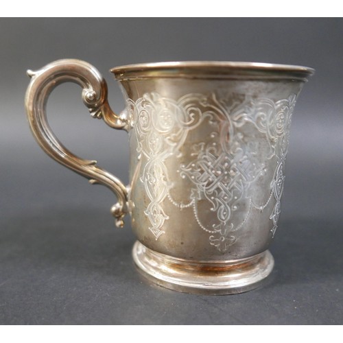 13 - Three Victorian and Edward VII silver presentation tankards, largest 9 by11cm high, combined weight ... 