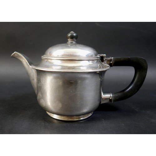 2 - An Arts and Crafts style silver hammered teapot, by Hart Silversmiths - Guild of Handicraft, marked ... 