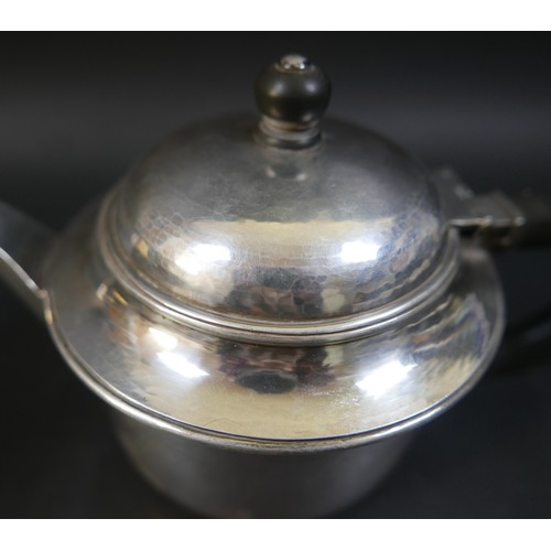 2 - An Arts and Crafts style silver hammered teapot, by Hart Silversmiths - Guild of Handicraft, marked ... 