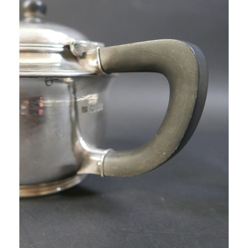 2 - An Arts and Crafts style silver hammered teapot, by Hart Silversmiths - Guild of Handicraft, marked ... 