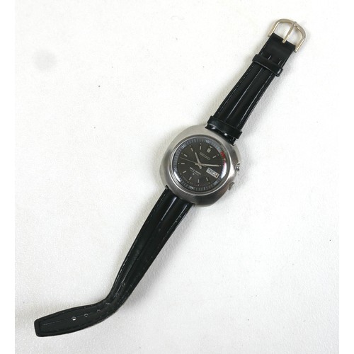 102 - A Seiko Bell-Matic 17 Jewel gents wristwatch, grey dial, baton markers, internal rotating alarm set ... 