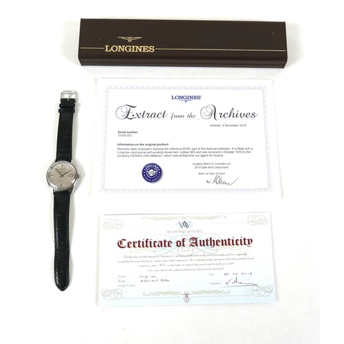 107 - A Longines 5 Star Admiral Automatic gentleman's wristwatch, serial number 15945061, ref 8336, circa ... 