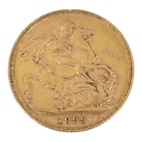 123A - A Victorian Veiled Old Head gold sovereign, 1899.