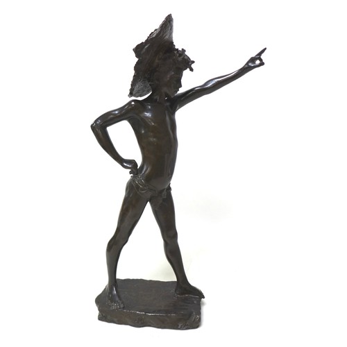 249 - Giuseppe Renda (Italian, 1859-1939): 'The Threat' (Minaccia) with hat, a bronze sculpture, signed 'G... 