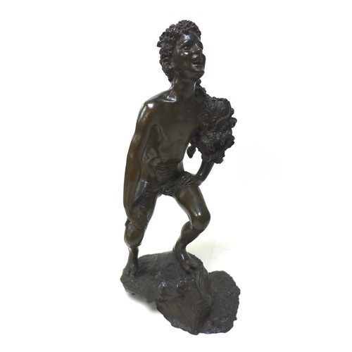 254 - Giuseppe Renda (Italian, 1859-1939): 'Fisherboy' (Pecatorello; Estasi), a bronze sculpture, signed '... 