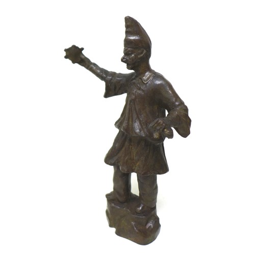 255 - Giuseppe Renda (Italian, 1859-1939): 'Punchinello' (Pulcinella), a bronze sculpture of a 17th centur... 