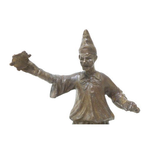 255 - Giuseppe Renda (Italian, 1859-1939): 'Punchinello' (Pulcinella), a bronze sculpture of a 17th centur... 