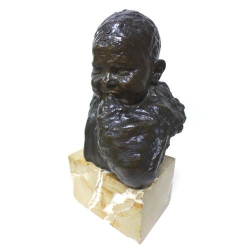 256 - Giuseppe Renda (Italian, 1859-1939): 'Little boy' (Bambino), a bronze bust, signed 'G. RENDA' in the... 