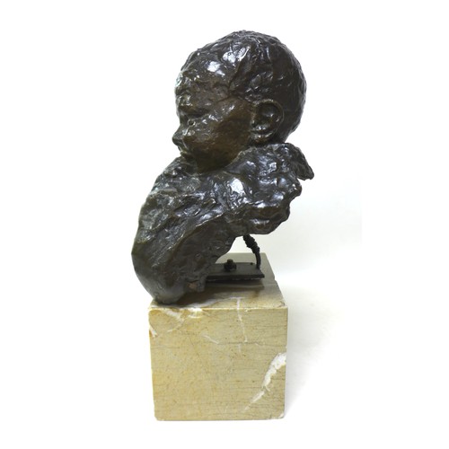 256 - Giuseppe Renda (Italian, 1859-1939): 'Little boy' (Bambino), a bronze bust, signed 'G. RENDA' in the... 