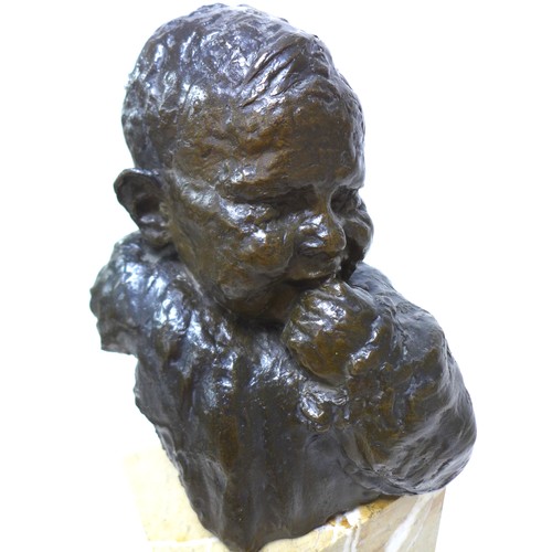 256 - Giuseppe Renda (Italian, 1859-1939): 'Little boy' (Bambino), a bronze bust, signed 'G. RENDA' in the... 