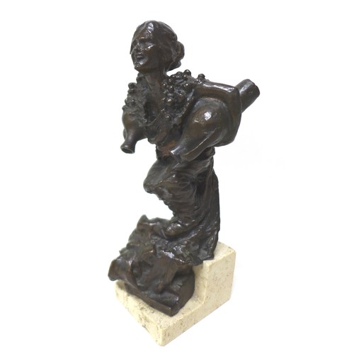 258 - Giuseppe Renda (Italian, 1859-1939): 'Water Carrier' (L’acquaiola), circa 1910, a bronze sculpture, ... 