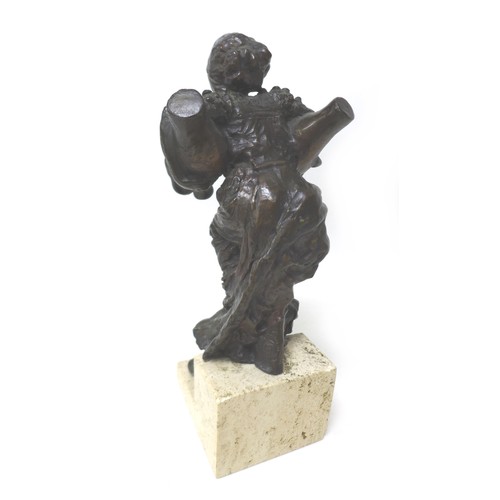 258 - Giuseppe Renda (Italian, 1859-1939): 'Water Carrier' (L’acquaiola), circa 1910, a bronze sculpture, ... 