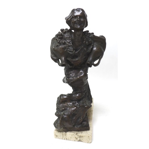 258 - Giuseppe Renda (Italian, 1859-1939): 'Water Carrier' (L’acquaiola), circa 1910, a bronze sculpture, ... 