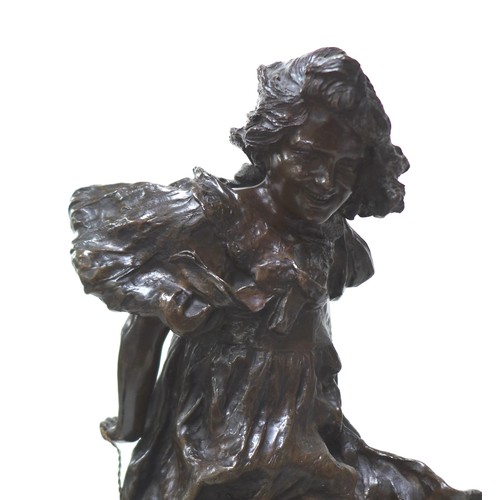 260 - Giuseppe Renda (Italian, 1859-1939): 'Lilley Skipping' (Lilli), a bronze sculpture, signed 'G Renda'... 