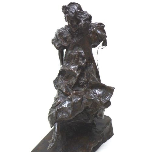 260 - Giuseppe Renda (Italian, 1859-1939): 'Lilley Skipping' (Lilli), a bronze sculpture, signed 'G Renda'... 