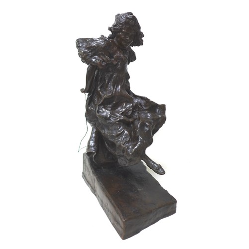 260 - Giuseppe Renda (Italian, 1859-1939): 'Lilley Skipping' (Lilli), a bronze sculpture, signed 'G Renda'... 