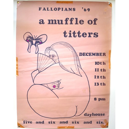 312 - Fallopian’s ’69, a mid 20th century poster titled 'A Muffle of Titters', 76 by 56cm.