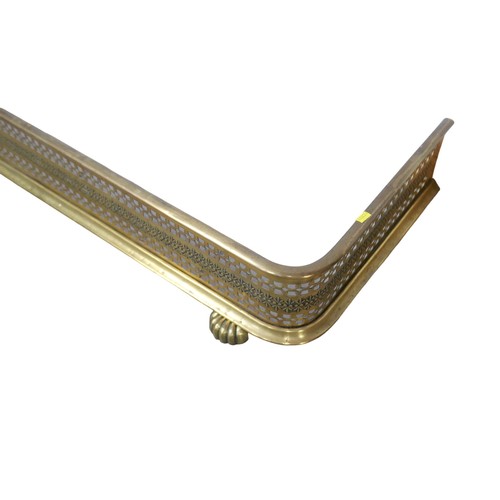 392 - A Victorian brass fire kerb, 124 by 42 by 18cm high.