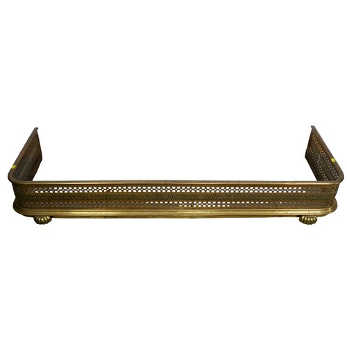 392 - A Victorian brass fire kerb, 124 by 42 by 18cm high.