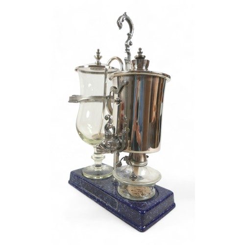 373 - A Swiss Spiral Ag Horgen Odette coffee maker, with spirit burner, 25 by 12 by 41cm high.