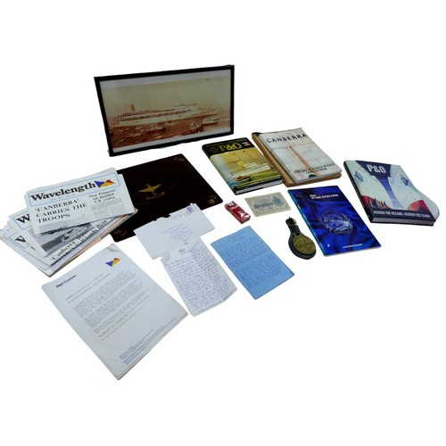 313 - A collection of ephemera relating to P&O Cruise shipping and Falklands War, including items relating... 