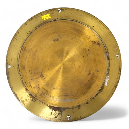 344 - A Smith Astral brass ships bulkhead clock, 26 by 10cm.