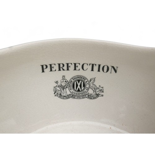 204 - A group of ten antique ceramic bedpans, of 'Perfection' form, including Meinecke, Meritor and Maw's,... 