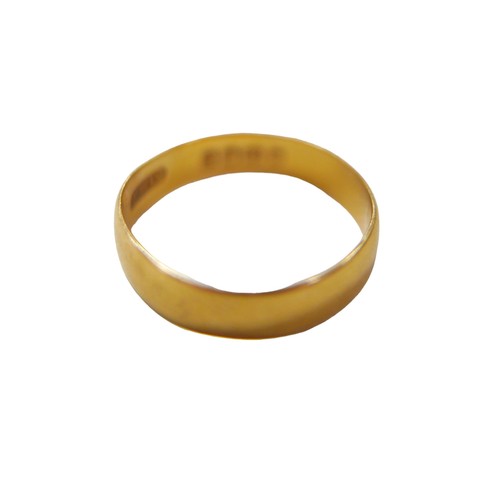 47 - A 22ct gold band, size L, 2.6g.