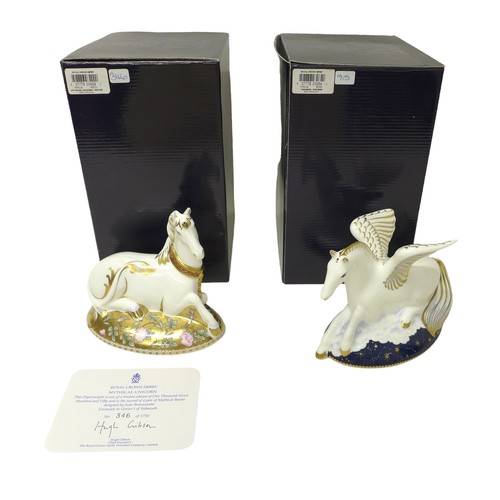 235 - Two Royal Crown Derby boxed paperweights exclusive to Govier's of Sidmouth, Pegasus no.915 of 1750 a... 