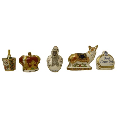 236 - A group of five boxed Royal Crown Derby paperweights, comprising of limited edition The Royal Windso... 