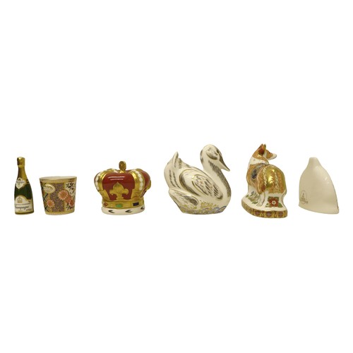 236 - A group of five boxed Royal Crown Derby paperweights, comprising of limited edition The Royal Windso... 