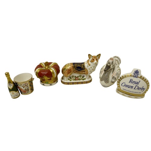 236 - A group of five boxed Royal Crown Derby paperweights, comprising of limited edition The Royal Windso... 