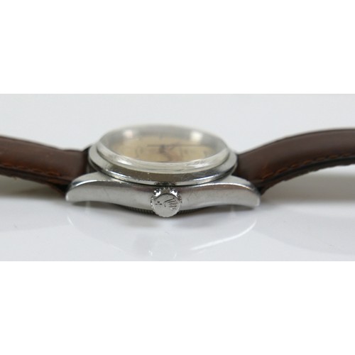 166 - A Tudor Oyster-Prince stainless steel gentleman's wristwatch, circa 1950s, with cream dial signed 'R... 