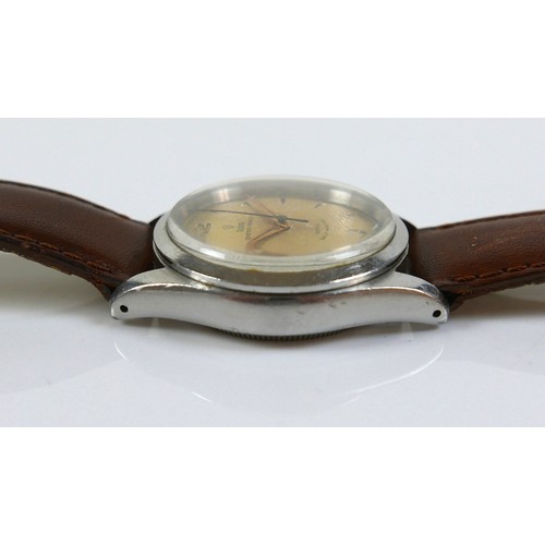 166 - A Tudor Oyster-Prince stainless steel gentleman's wristwatch, circa 1950s, with cream dial signed 'R... 