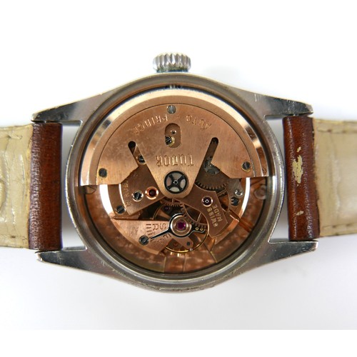 166 - A Tudor Oyster-Prince stainless steel gentleman's wristwatch, circa 1950s, with cream dial signed 'R... 