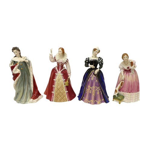 231 - A group of four Royal Doulton figurines, modelled as Queens of the Realm, comprising Queen Elizabeth... 