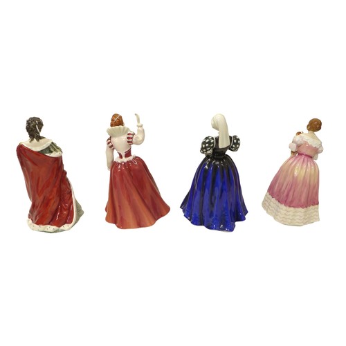 231 - A group of four Royal Doulton figurines, modelled as Queens of the Realm, comprising Queen Elizabeth... 