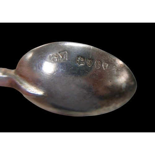 9 - Two cased sets of silver spoons, including an Edwardian dog nose spoon engraved with initials 'L.J.H... 