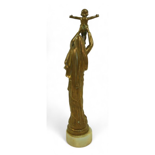 263 - After Albert Roze (French, 1861–1952): 'Vierge D'Albert', a polished bronze sculpture, modelled as t... 