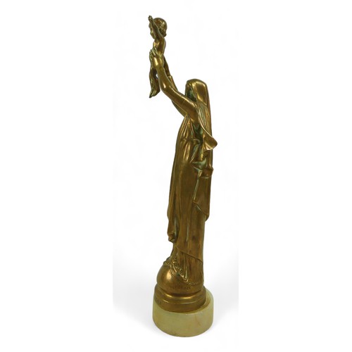 263 - After Albert Roze (French, 1861–1952): 'Vierge D'Albert', a polished bronze sculpture, modelled as t... 