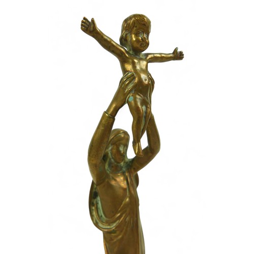 263 - After Albert Roze (French, 1861–1952): 'Vierge D'Albert', a polished bronze sculpture, modelled as t... 