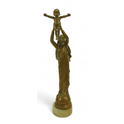 263 - After Albert Roze (French, 1861–1952): 'Vierge D'Albert', a polished bronze sculpture, modelled as t... 