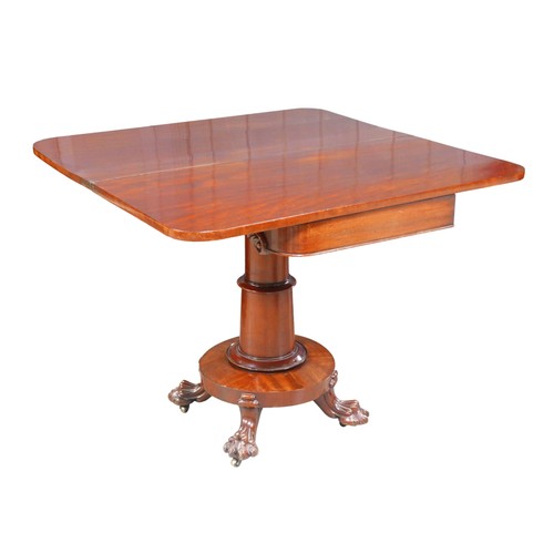 524 - A Victorian mahogany tea table, 90 by 91 by 73.5cm high.