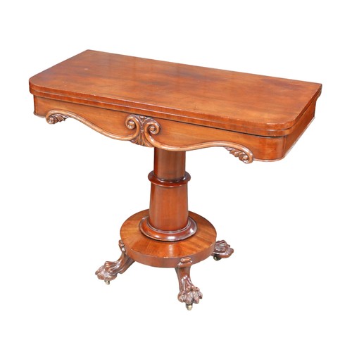 524 - A Victorian mahogany tea table, 90 by 91 by 73.5cm high.