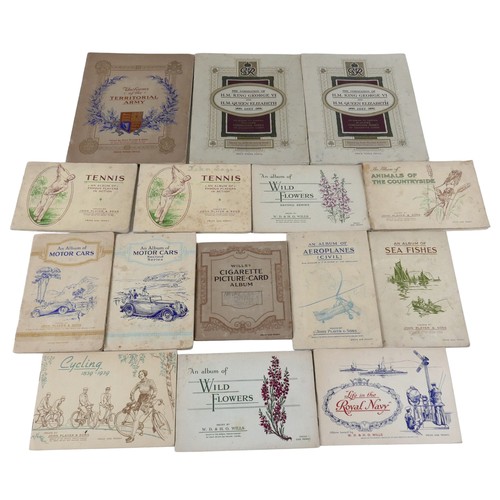 314 - A group of fifteen albums of cigarette cards, including John Player & Sons Tennis, Cycling, Motor Ca... 